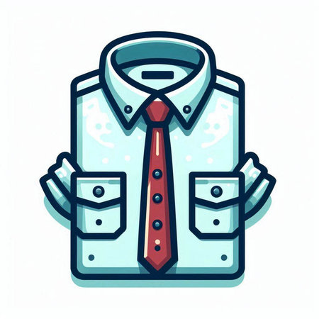 Fashion shirt icon. Vector illustration of shirt with necktie.のイラスト素材