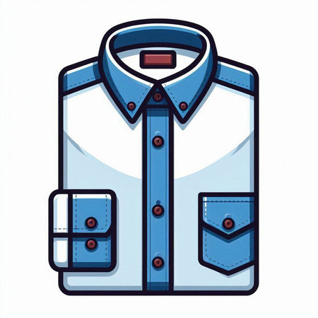 Men's shirt on a white background. Vector illustration in cartoon style.のイラスト素材