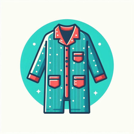Vector illustration of a man's jacket. Colorful icon in flat style.のイラスト素材