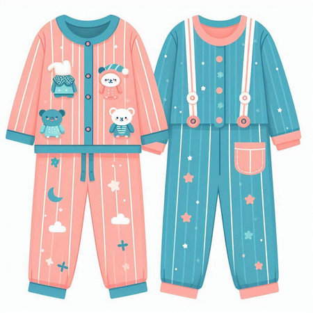 Cute pajama for kids. Vector illustration in cartoon style.のイラスト素材