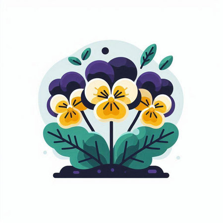 Flowers in a pot. Flat vector illustration on white background.のイラスト素材