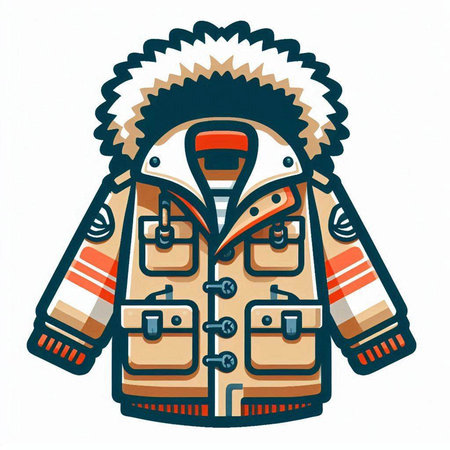 Winter jacket isolated on a white background. Vector illustration. EPS 10のイラスト素材