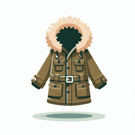 Vector illustration of winter jacket. Isolated on a white background.のイラスト素材