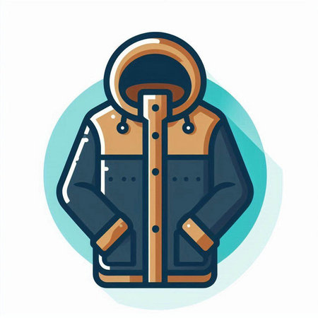 Winter jacket icon. Flat illustration of winter jacket vector icon for web designのイラスト素材