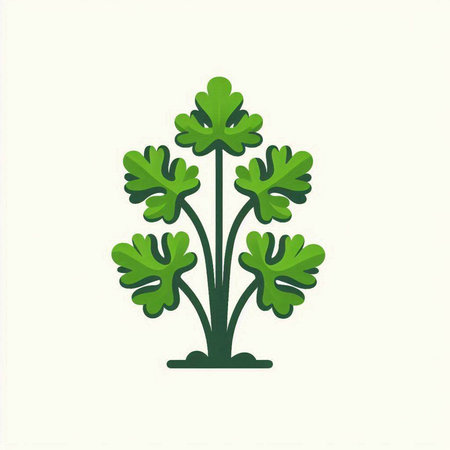 Parsley vector icon. Isolated illustration of parsley icon.のイラスト素材