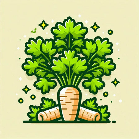 Carrot vegetable with green leaves. Vector illustration for your design.のイラスト素材