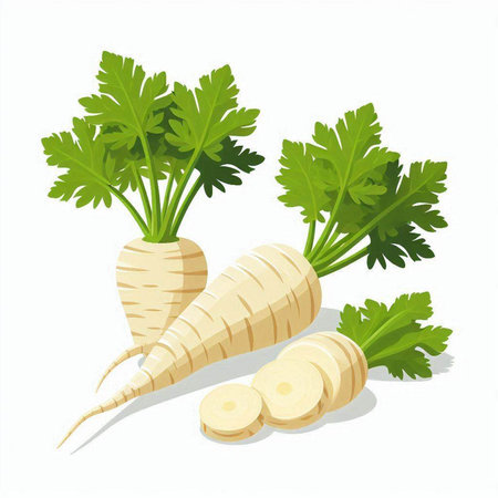 Parsnip isolated on a white background. Vector illustration.のイラスト素材
