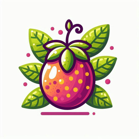 Strawberry fruit with leaves on white background. Vector illustration.のイラスト素材