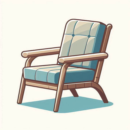 Wooden armchair isolated on a white background. Vector illustration.のイラスト素材