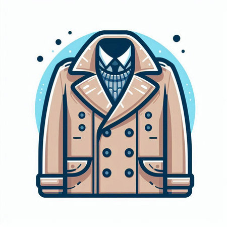 Vector illustration of a coat on a white background. Cartoon style.のイラスト素材