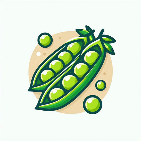 peas icon. Vector illustration of green peas on a white background.のイラスト素材