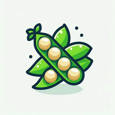 peas icon, flat design, vector illustration, eps10のイラスト素材