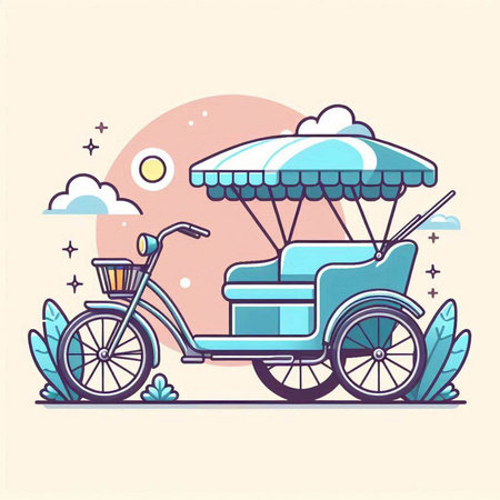 Retro transport concept. Vector illustration in flat cartoon style. Isolated on white background.のイラスト素材