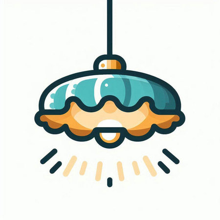 Illustration of a hanging chandelier on a white background.のイラスト素材