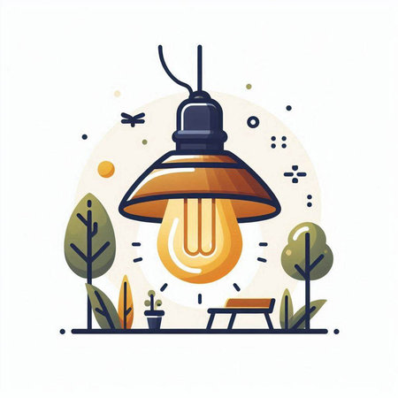 Vector illustration of lightbulb. Idea concept in flat style.のイラスト素材