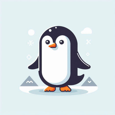 Cute penguin vector illustration. Cute cartoon penguin.のイラスト素材