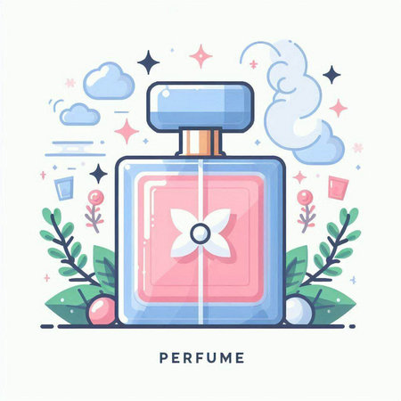 Perfume bottle. Perfume bottle vector illustration. Perfume bottle iconのイラスト素材