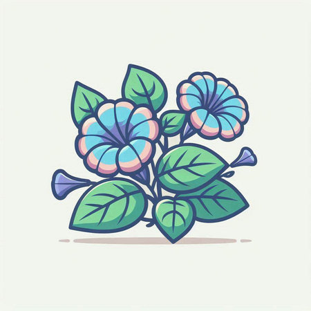 Flower bouquet with leaves and petals. Vector illustration.のイラスト素材