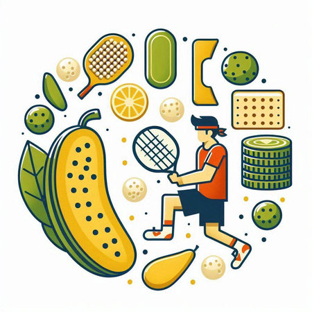 Set of sport icons in flat style. Tennis, tennis, badminton, tennis racket, tennis ball, table tennis, tennis racquet, tennis ball, tennis racket, tennis shuttlecock.のイラスト素材