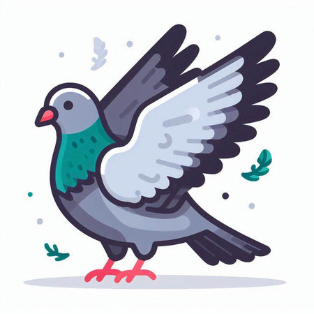 Pigeon vector illustration. Pigeon in cartoon style.のイラスト素材