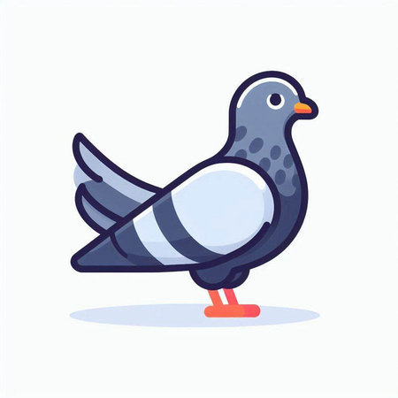 Pigeon vector illustration. Cute doodle bird.のイラスト素材