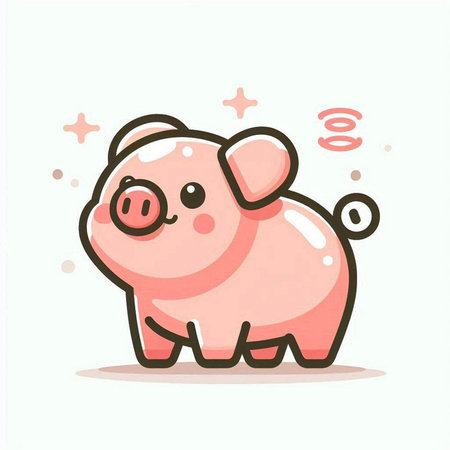 Cute piggy bank vector illustration. Cute piggy bank icon.のイラスト素材