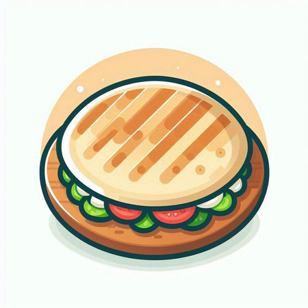 Illustration of a sandwich on a white background. Vector illustration.のイラスト素材