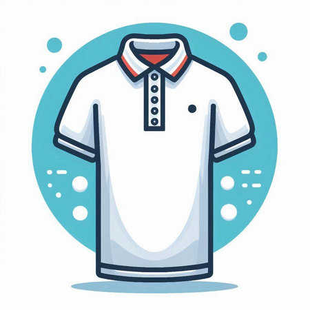 Polo shirt design over white background, colorful design. vector illustrationのイラスト素材