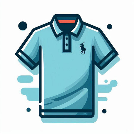 Blue polo shirt isolated on a white background. Vector illustration.のイラスト素材