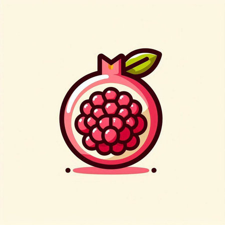 Pomegranate fruit icon. Vector illustration of pomegranate.のイラスト素材