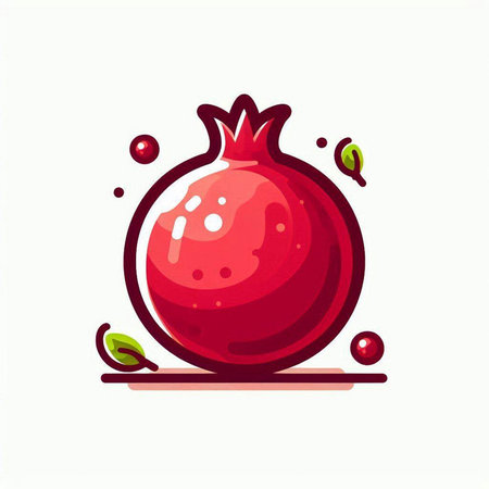 Pomegranate vector illustration. Isolated on white background.のイラスト素材