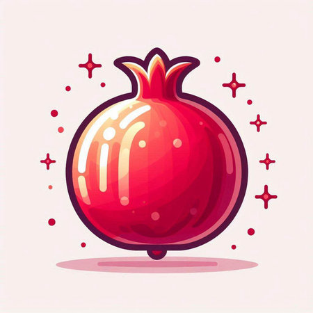 Pomegranate fruit. Vector illustration of a cartoon pomegranate.のイラスト素材