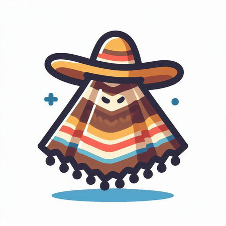 Mexican sombrero hat. Vector illustration in doodle styleのイラスト素材