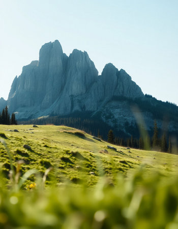 Dolomites mountain range, South Tyrol, Italy.の写真素材