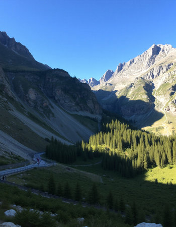 Mountain road in the Dolomites, Italy. Summer landscapeの写真素材