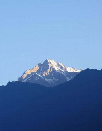 Mountain landscape in Himalayas, Annapurna Circuit, Nepalの写真素材
