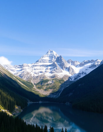 Glacier Lake in Banff National Park, Alberta, Canadaの写真素材