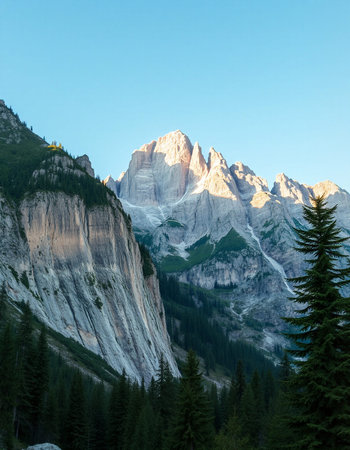 Sunset view of the Dolomites in South Tyrol, Italy