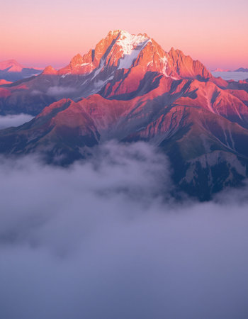 Aerial view of Himalaya mountain range, Annapurna Circuit Trek, Nepalの写真素材