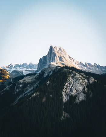 Panoramic view of the Dolomites mountains, Italy.の写真素材