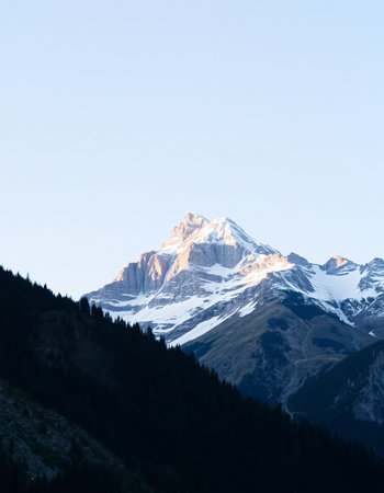 Mountains in the Canadian Rockies, Alberta, Canada. The concept of active and photo tourism