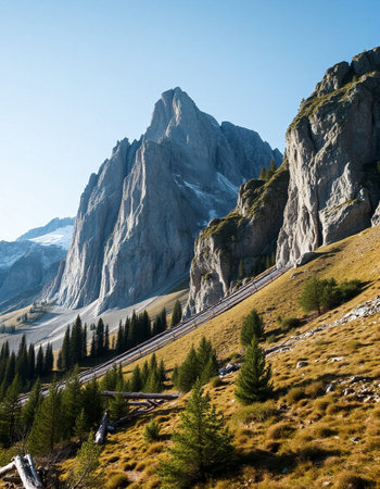 Mountain landscape in Dolomites, South Tyrol, Italy