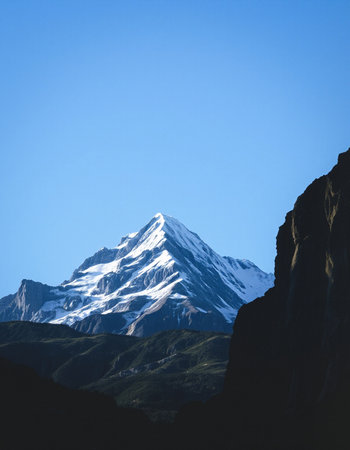 Mountain landscape in Cordillera Huayhuash, Peru, South Americaの写真素材