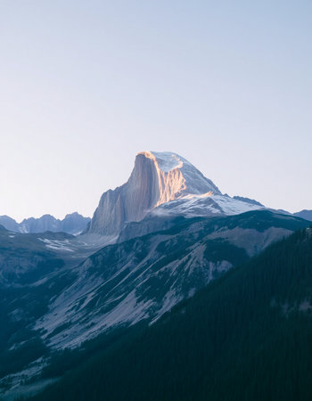 Mount Fitz Roy at sunrise, Banff National Park, Alberta, Canadaの写真素材