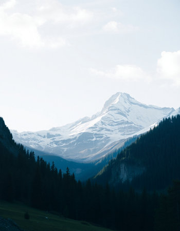 Mountains in the Canadian Rockies, Banff National Park, Alberta, Canadaの写真素材