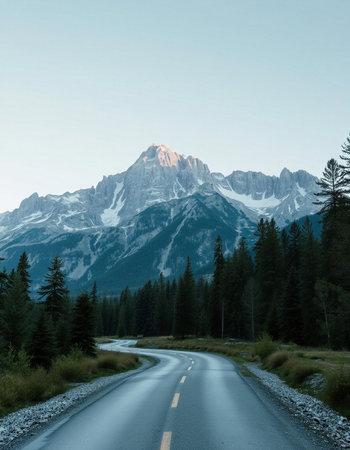 Mountain road in the Dolomites, South Tyrol, Italyの写真素材