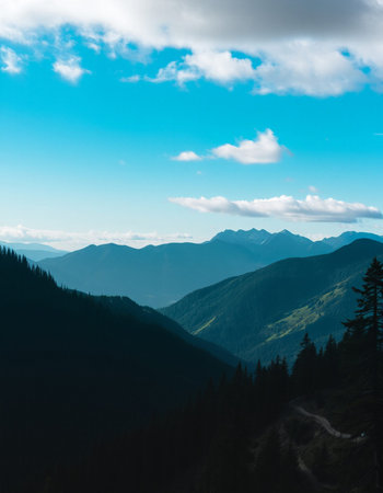 Beautiful mountain landscape in Carpathian mountains. Ukraine, Europe.の写真素材