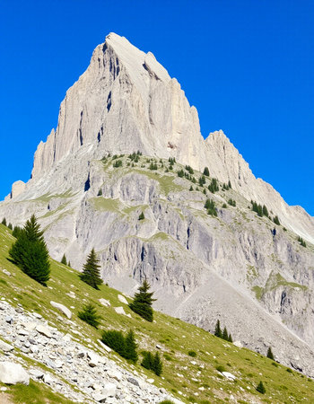 Mountains in the Dolomites, South Tyrol, Italyの写真素材