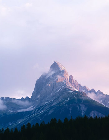 Beautiful view of the mountain at sunrise.の写真素材