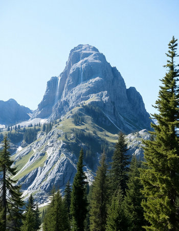 Mountain landscape in Dolomites, South Tyrol, Italyの写真素材